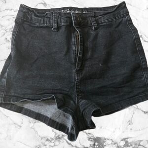 High-Rise Black Denim Women’s Short Shorts
